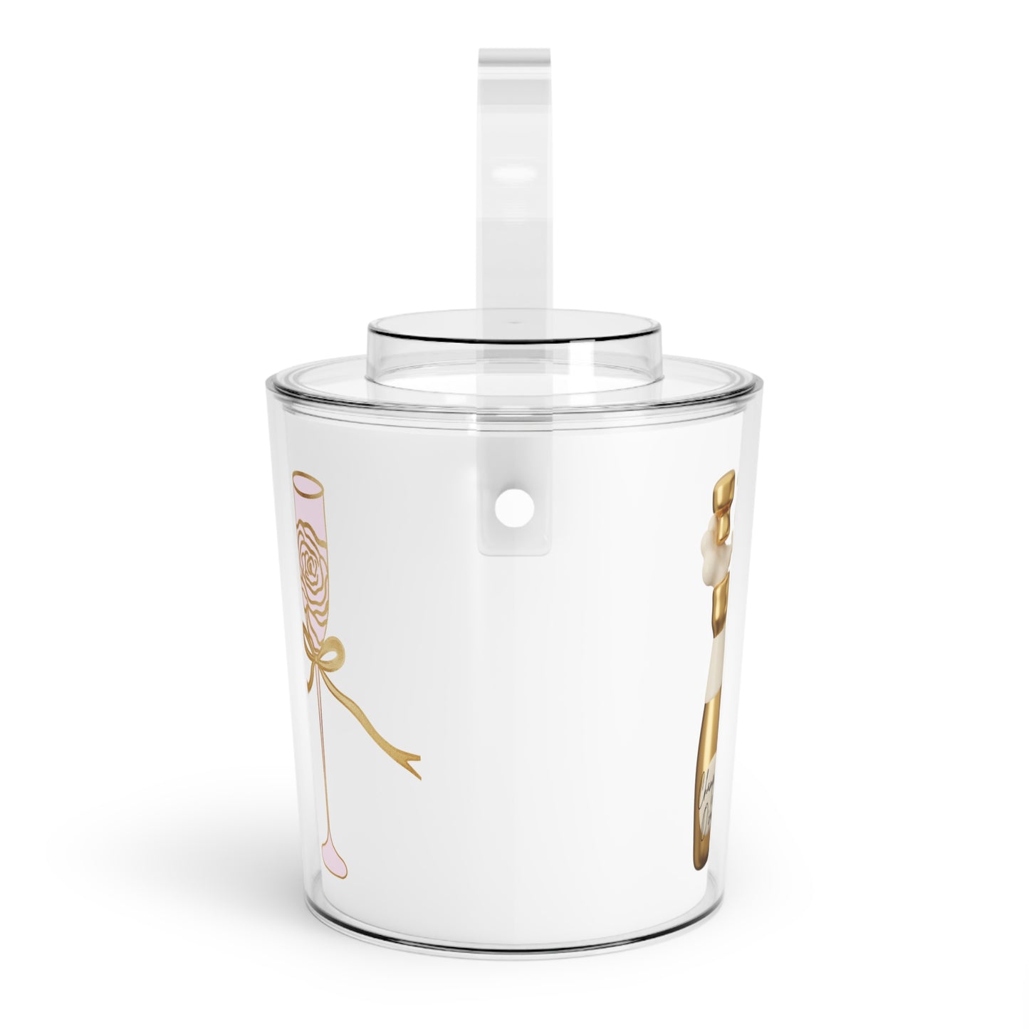 Champagne O'clock Ice Bucket with Tongs (White)