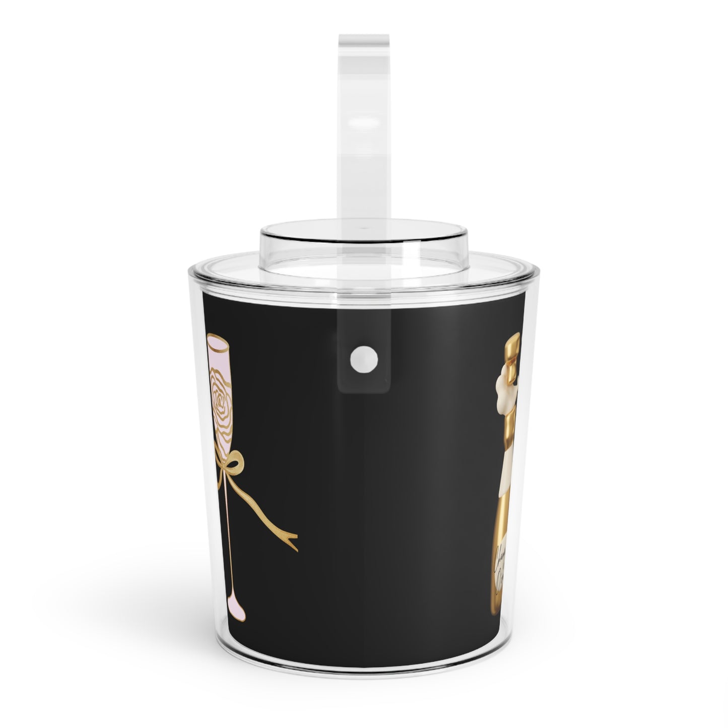 Champagne O'clock Ice Bucket with Tongs (Black)