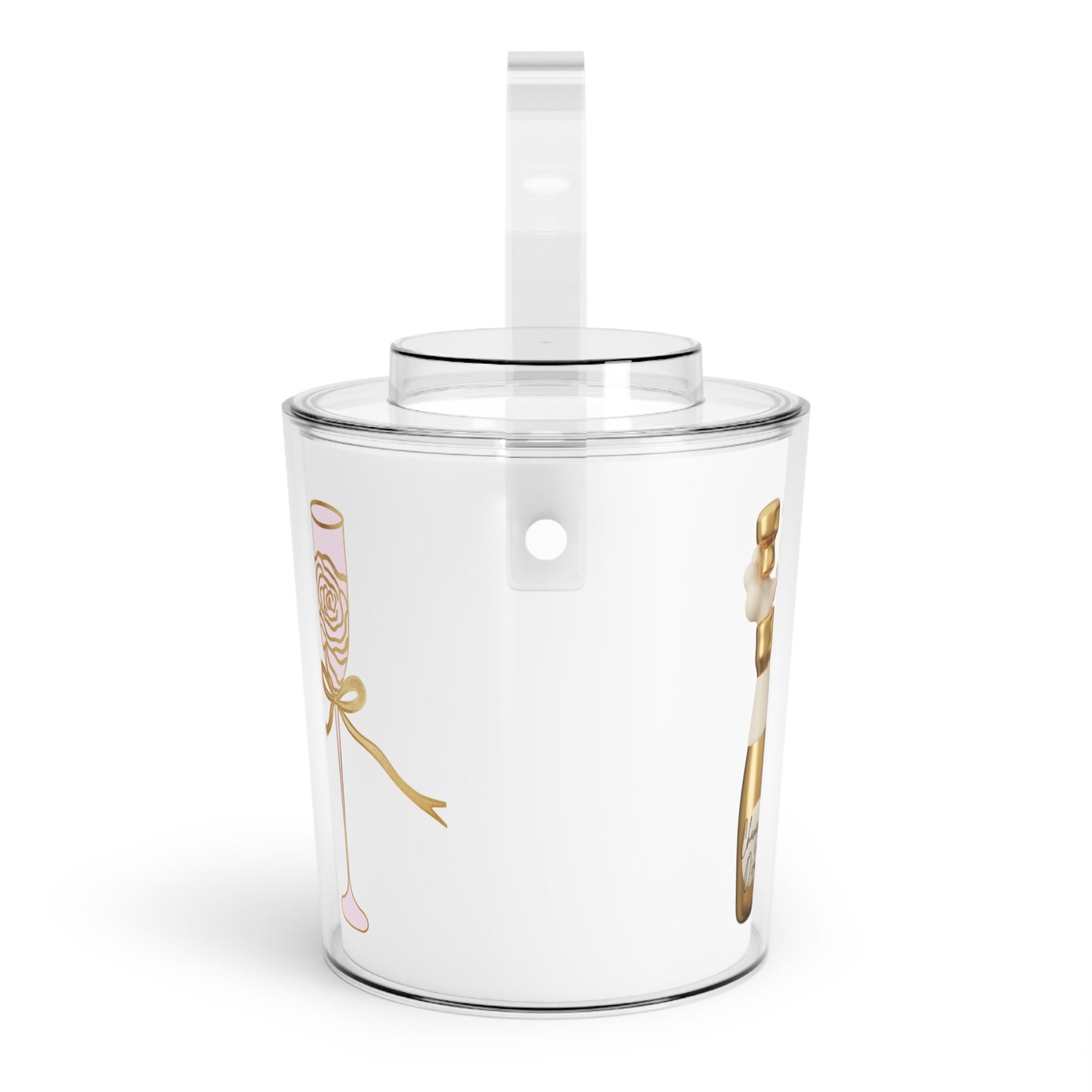 Champagne O'clock Ice Bucket with Tongs (White)