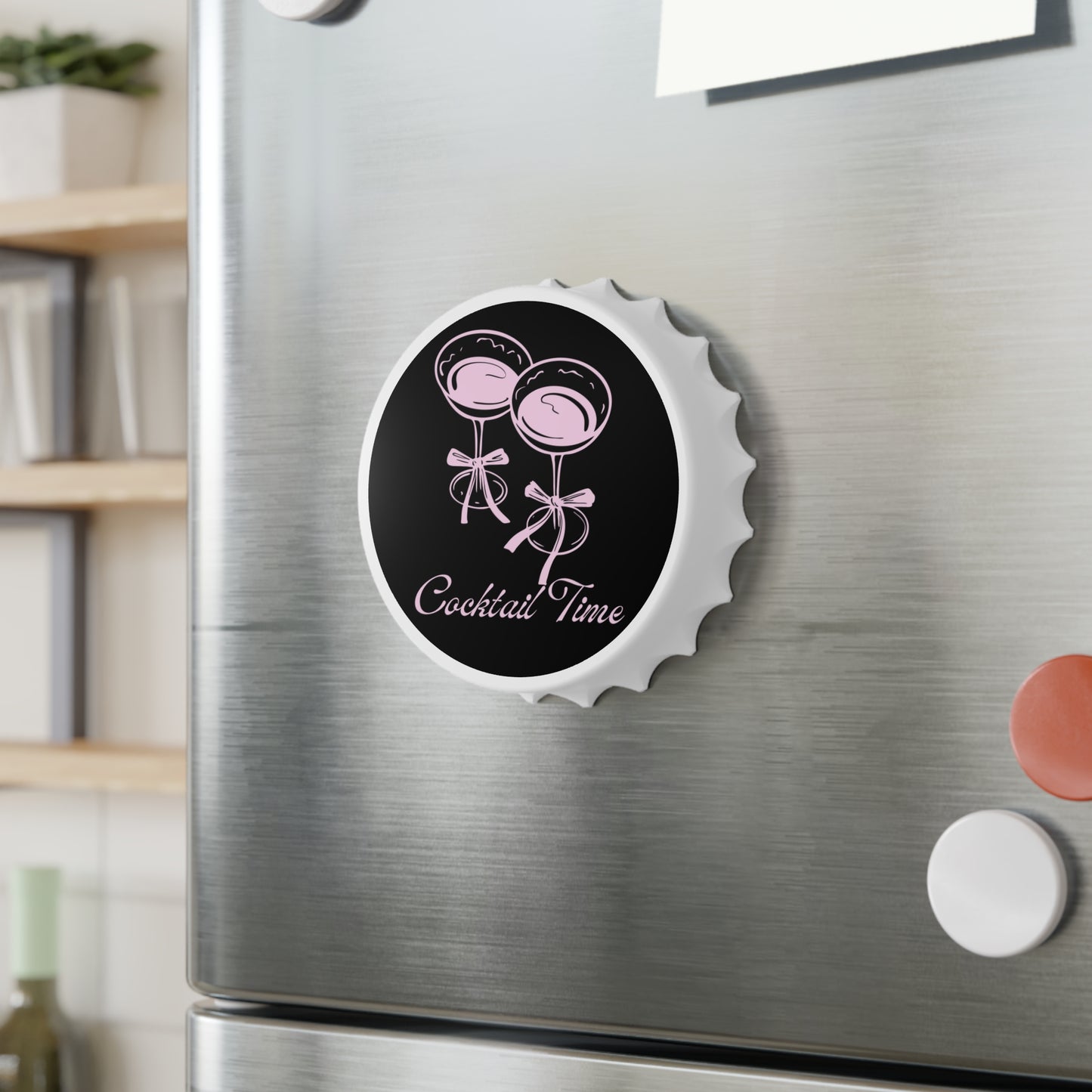 Cocktail Time Bottle Opener (Black/Pink)