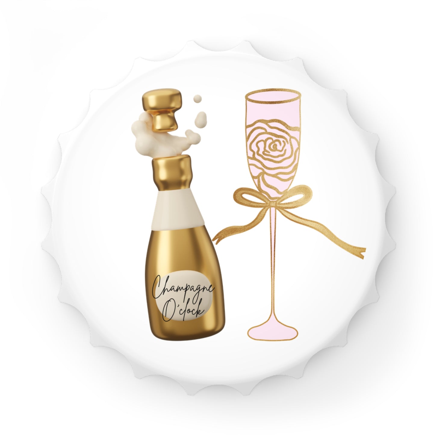 Champagne O'clock Bottle Opener (White)