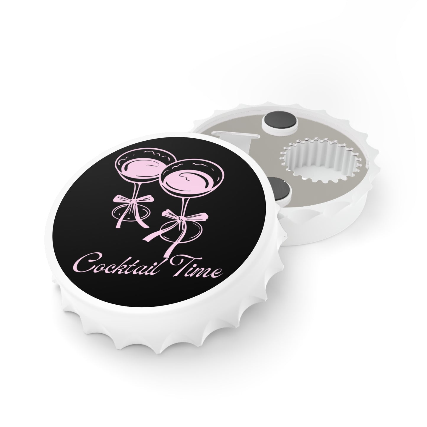 Cocktail Time Bottle Opener (Black/Pink)