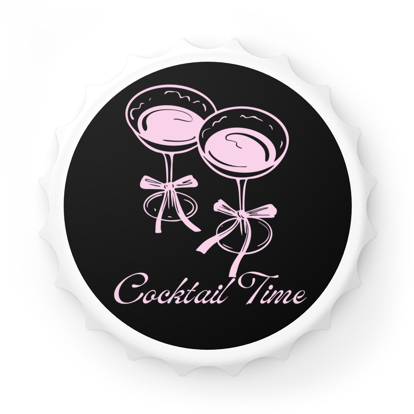 Cocktail Time Bottle Opener (Black/Pink)